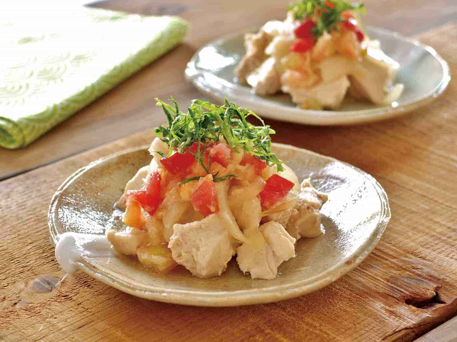 鶏むね肉と玉ねぎのレンジ蒸し