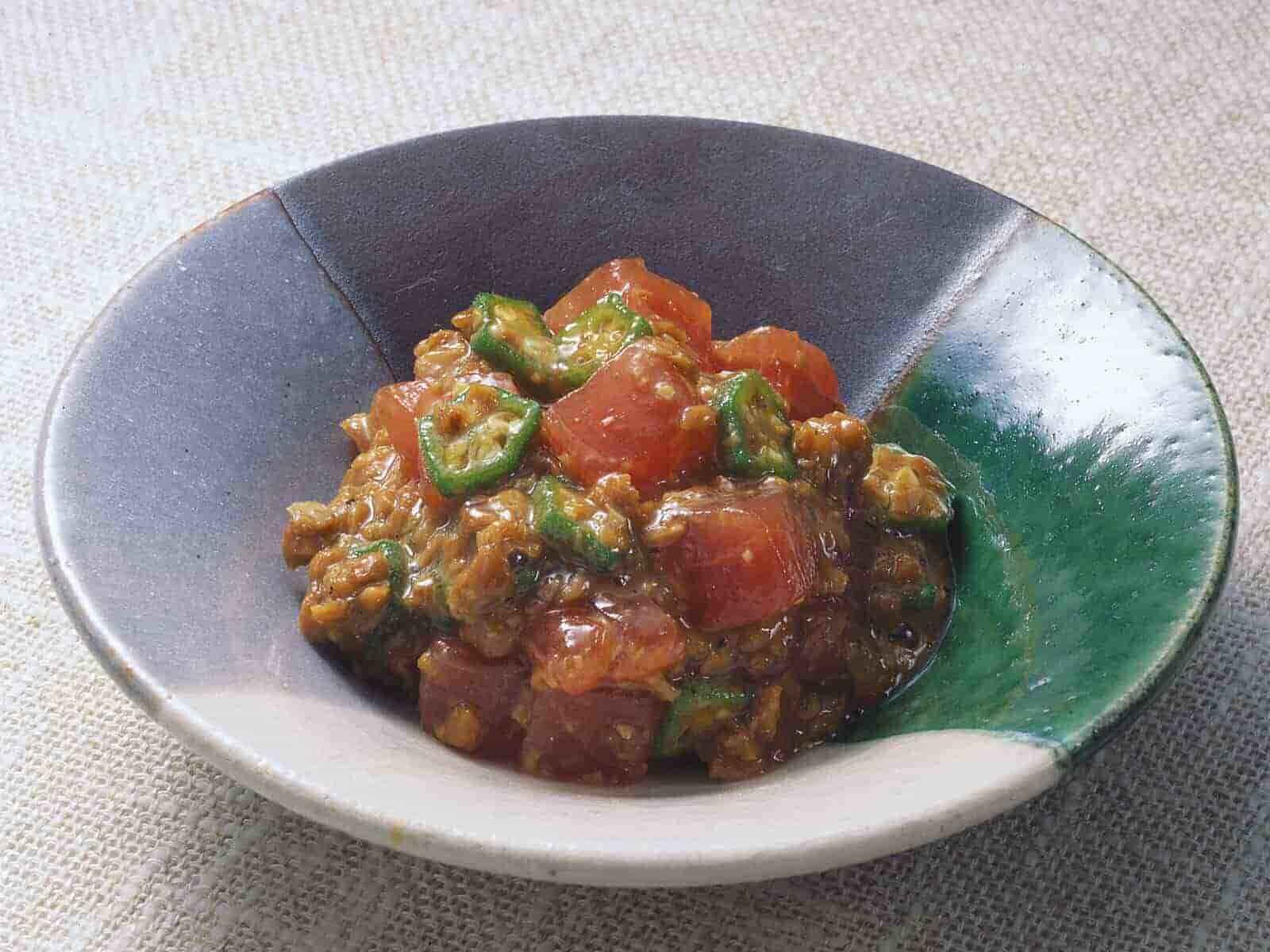 まぐろと納豆のわさびしょうゆ和え