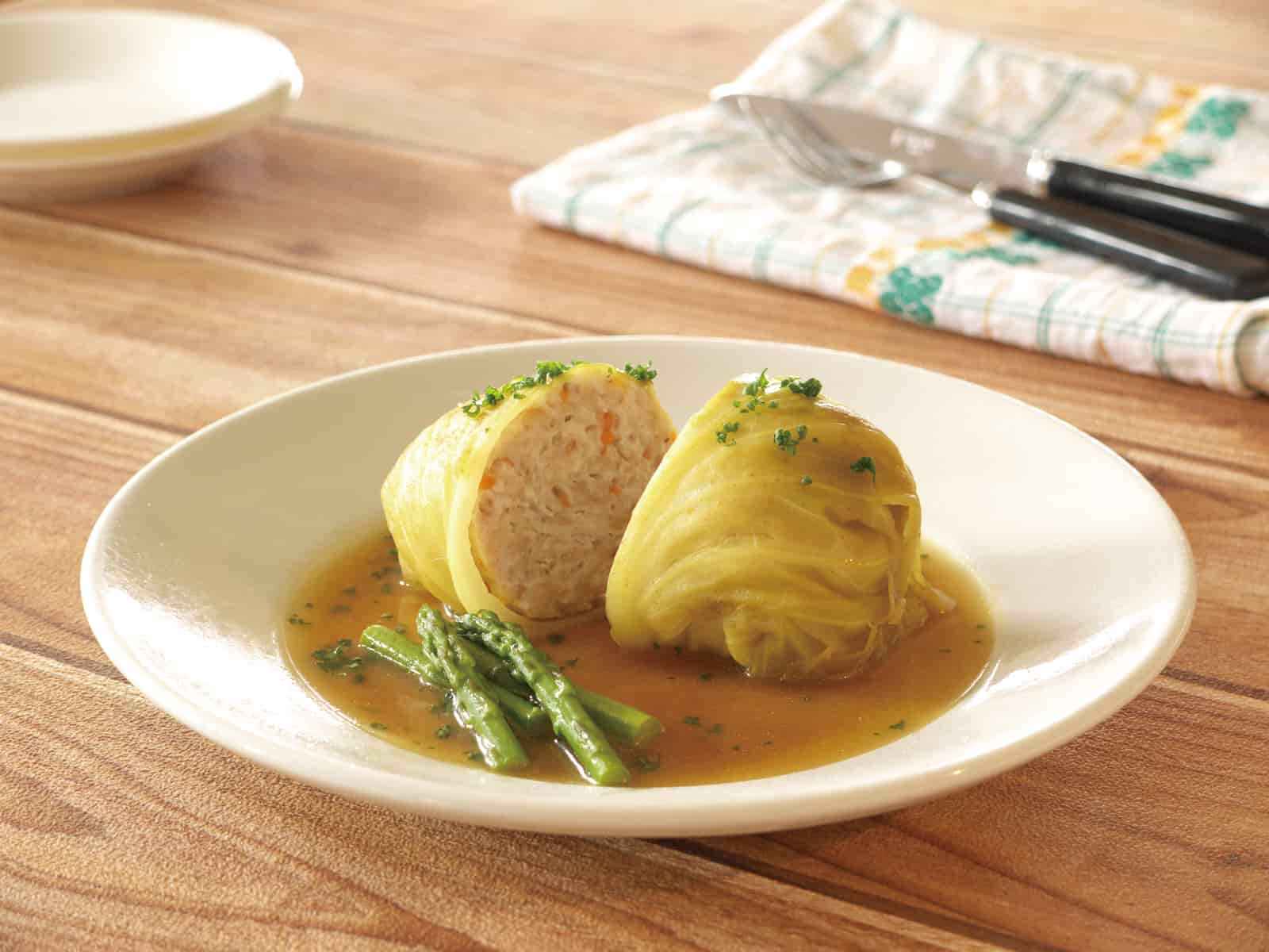 ロールキャベツのカレー風味煮込み
