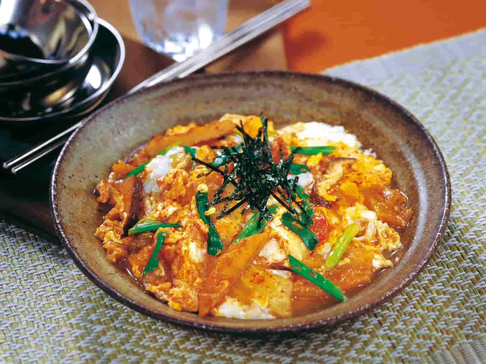 キムチとさつま揚げの卵煮