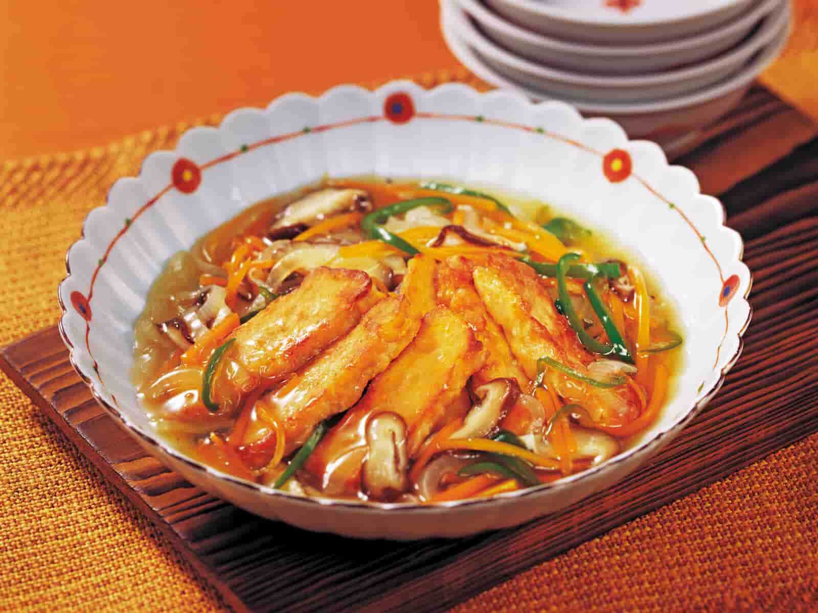 大豆テンぺの野菜あんかけ