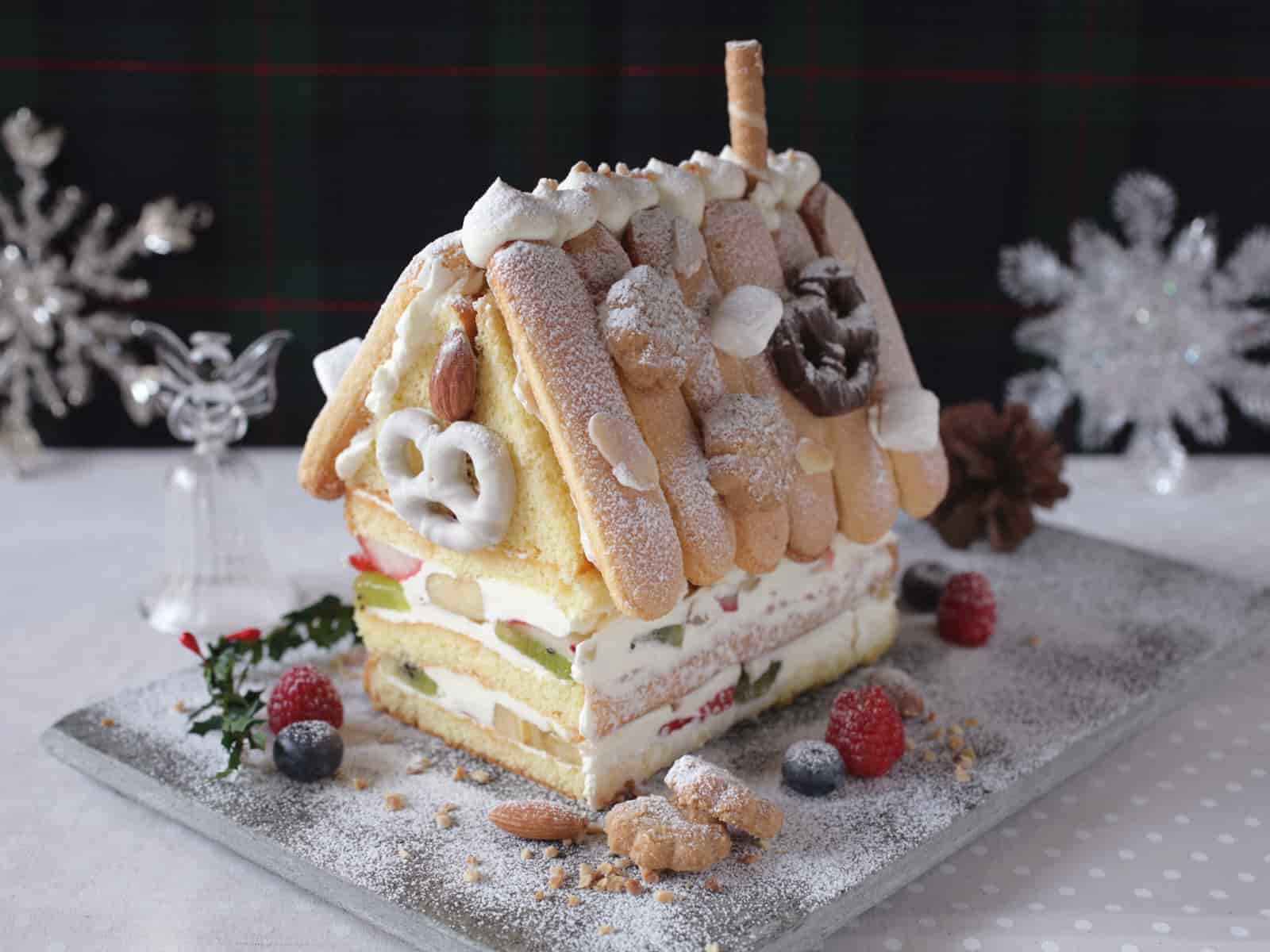 クリスマスケーキ　ヘクセンハウスレシピ