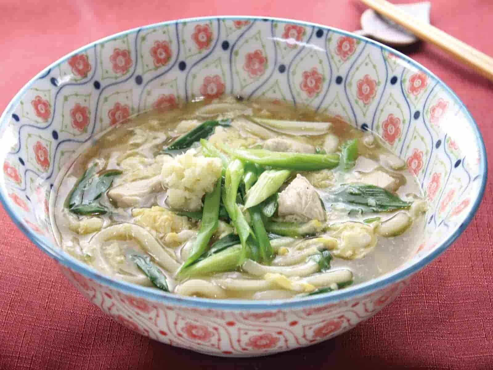 九条ねぎの京風親子しょうがあんかけうどん