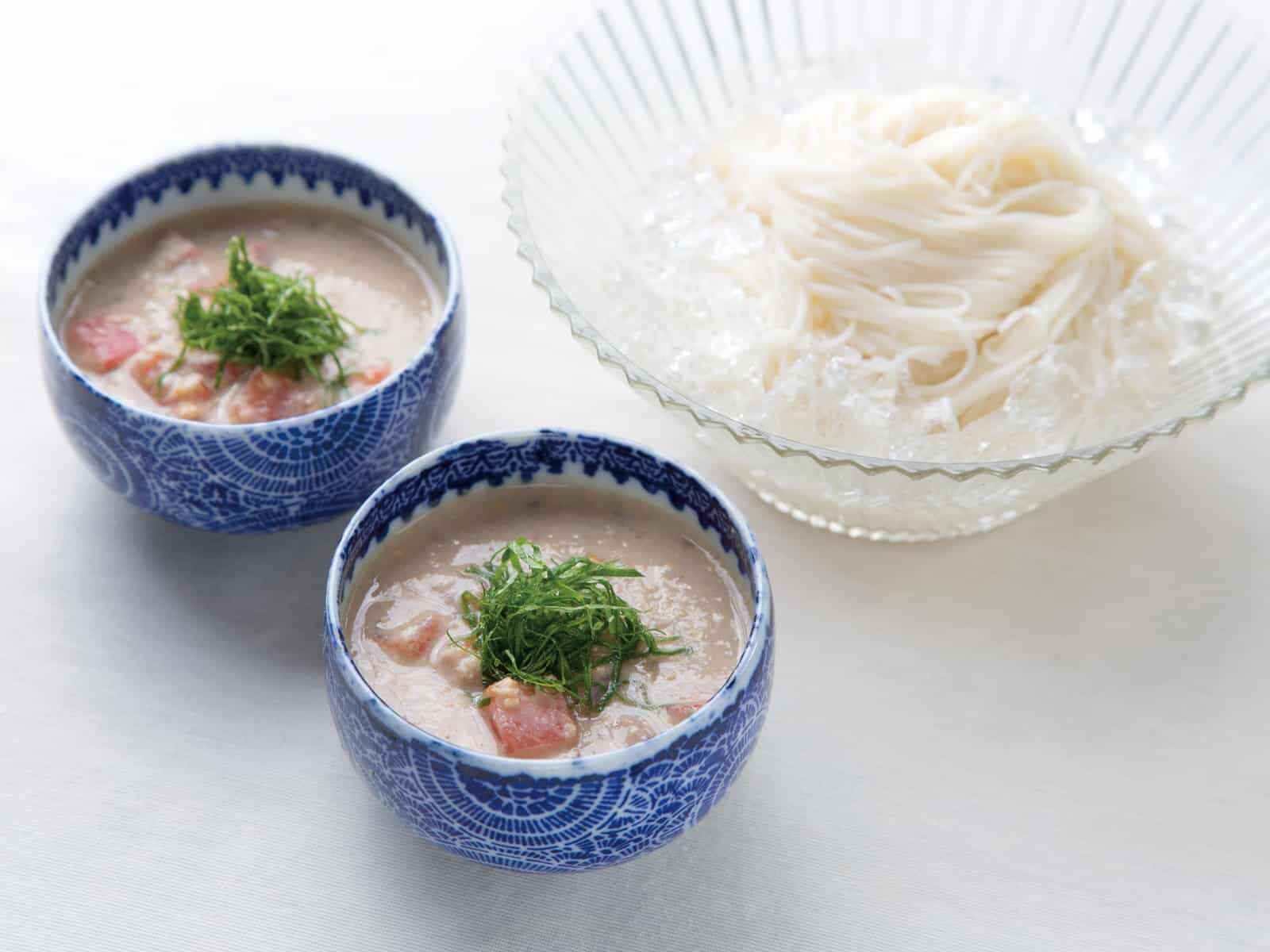 トマトの冷や汁そうめん