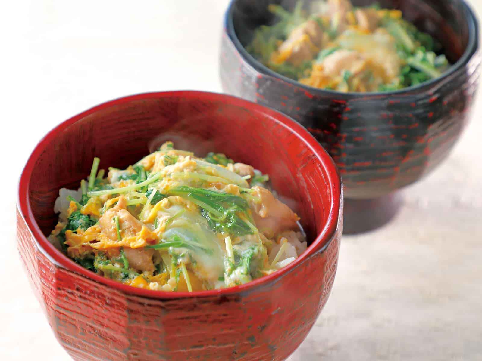 シャキシャキ水菜の親子丼