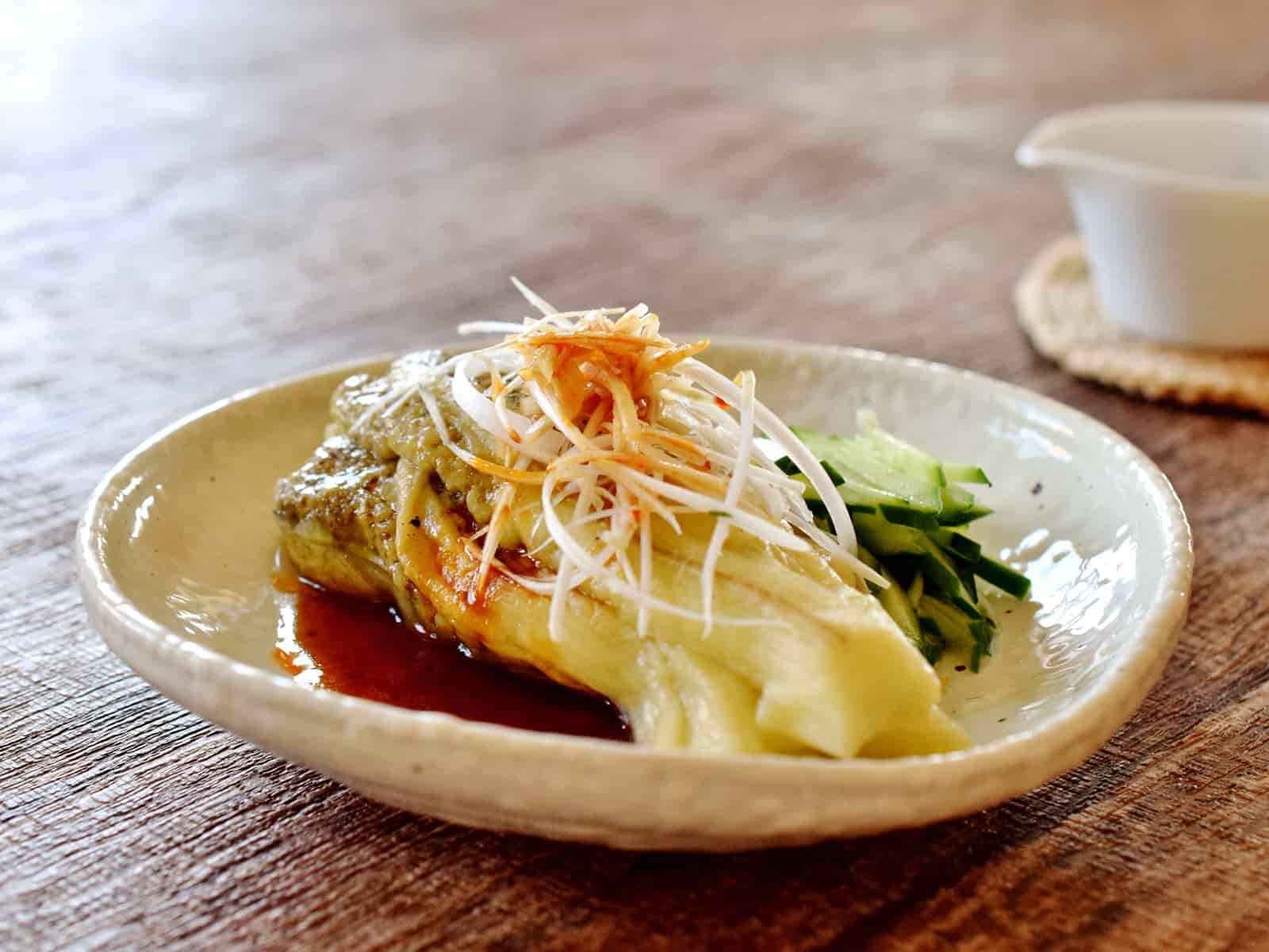 焼きなすの四川風和え物