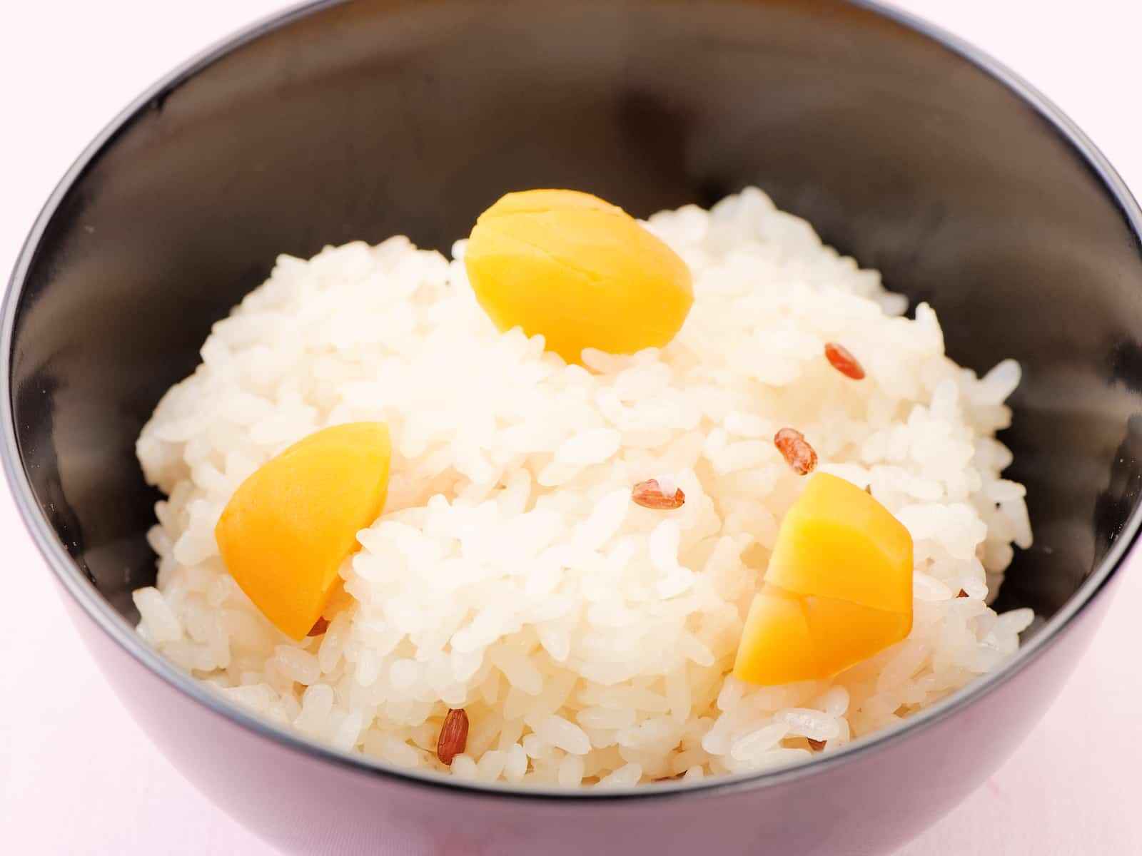 赤米と栗のおこわ