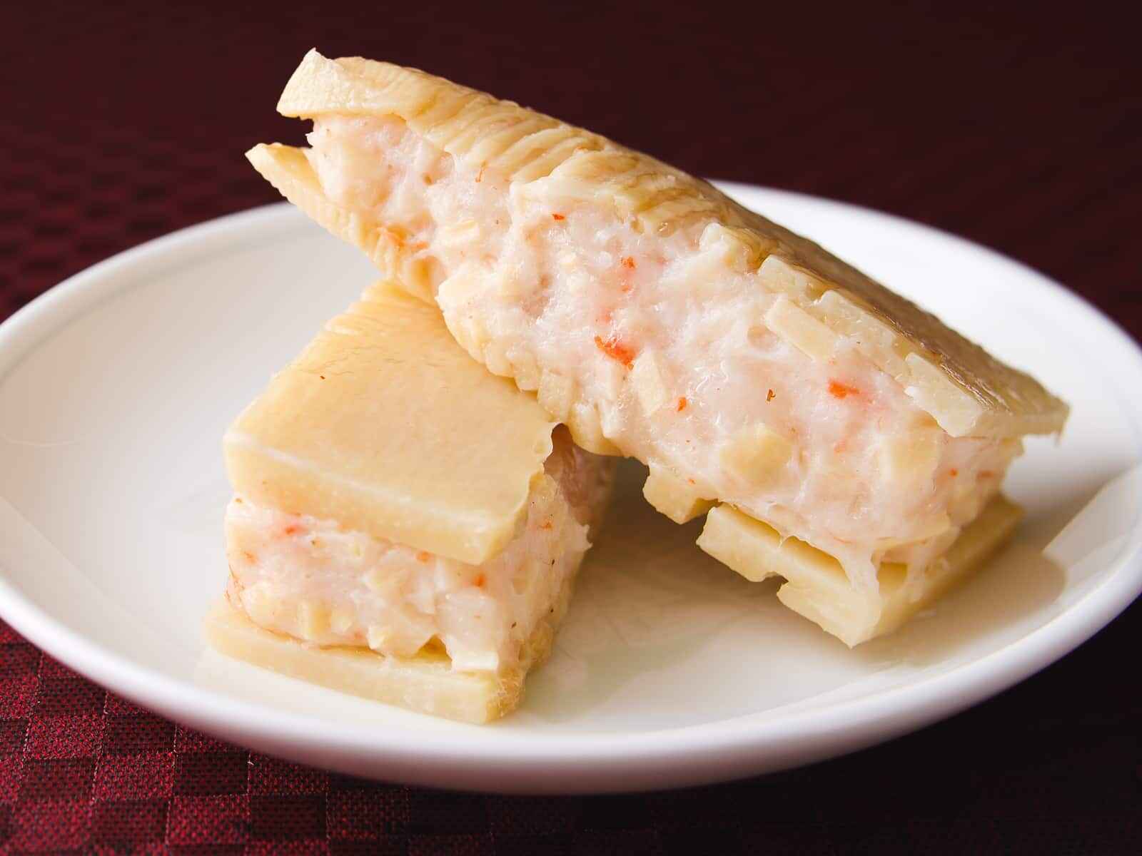たけのことえびの蒸し物