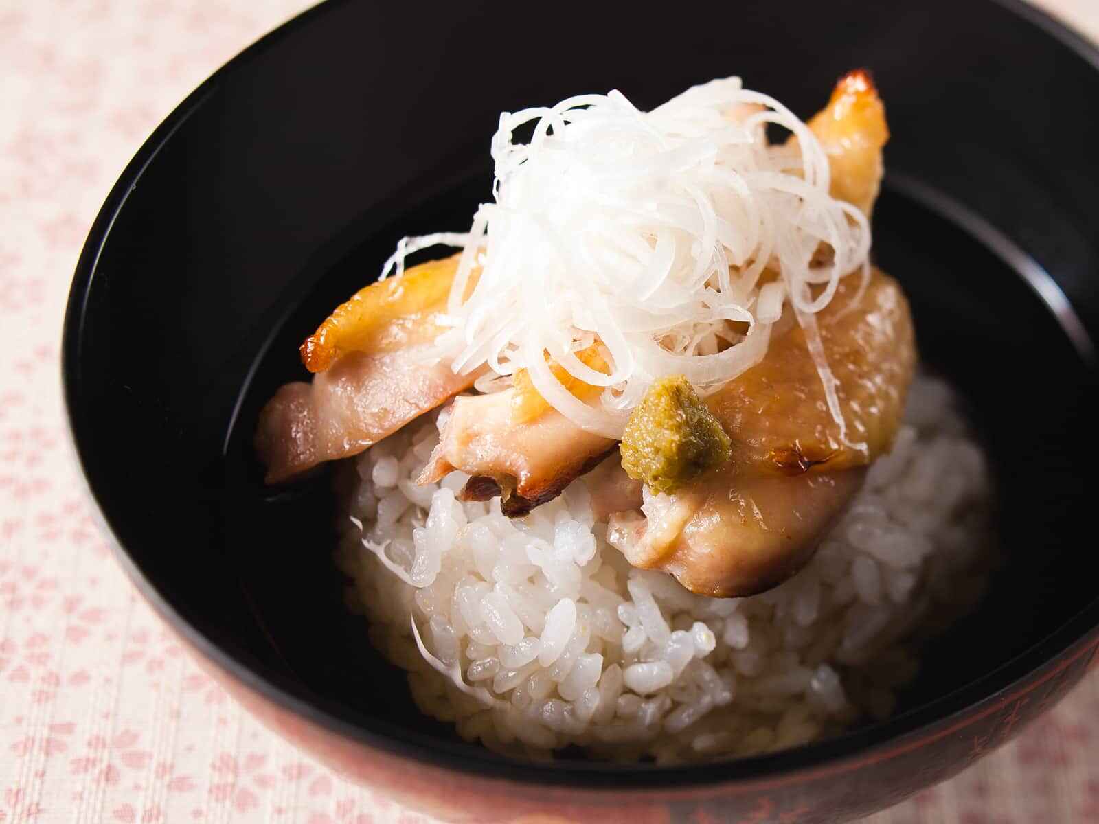 焼き鶏のだし茶漬け