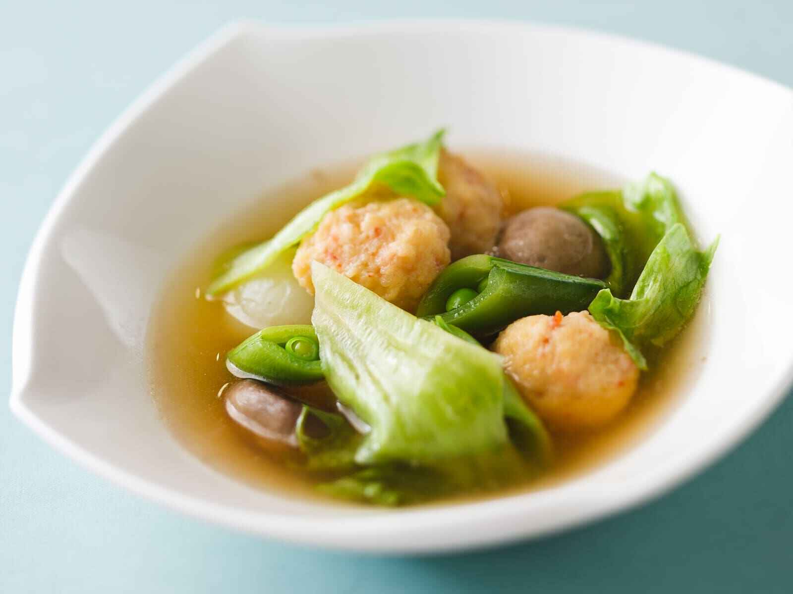 まんまるえび団子と野菜のスープ