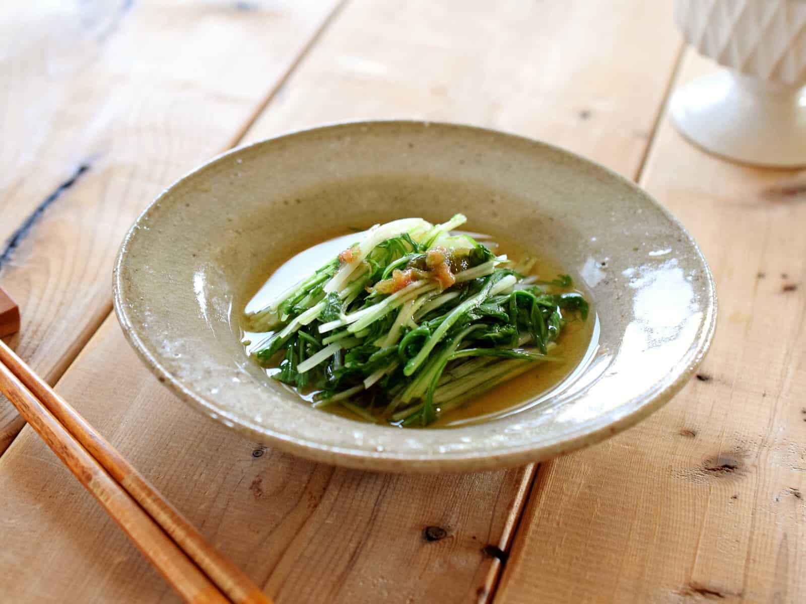 水菜ととろろ昆布の煮浸し