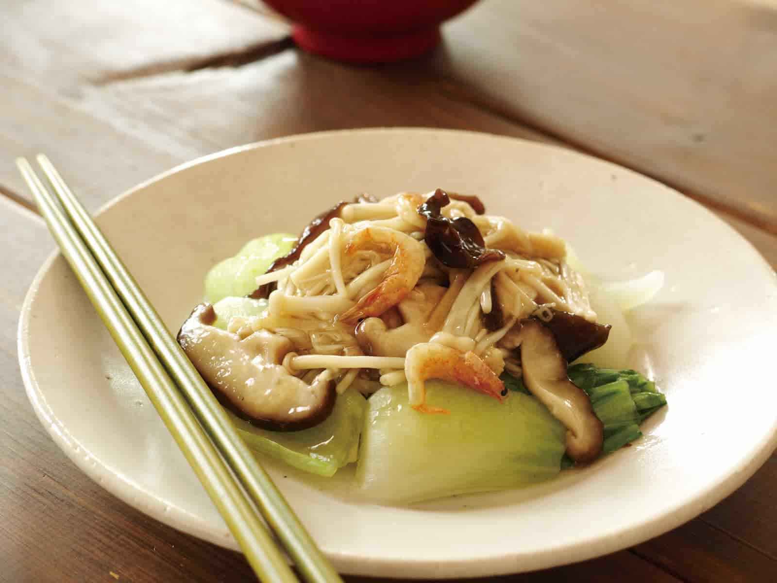 チンゲン菜のきのこあんかけ